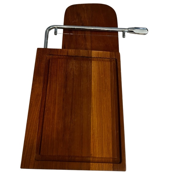 Vintage MCM Cheese Slicer Cutter Board with Japanese Wooden - Picture 3 of 7